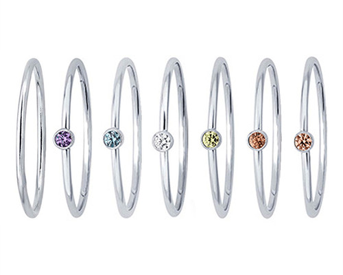 Bague empilable argent - en, 925