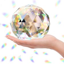 Boule de Cristal en Verre Transparent Prisme Arc-en-Ciel Maker Boule d'observ...
