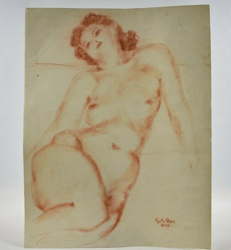 Dessin sanguine 1946 femme - sanguine,