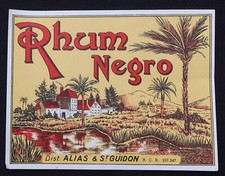 Ancienne étiquette RHUM NEGRO
