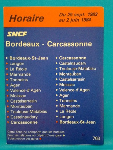Horaires bordeaux carcassonne - horaires,