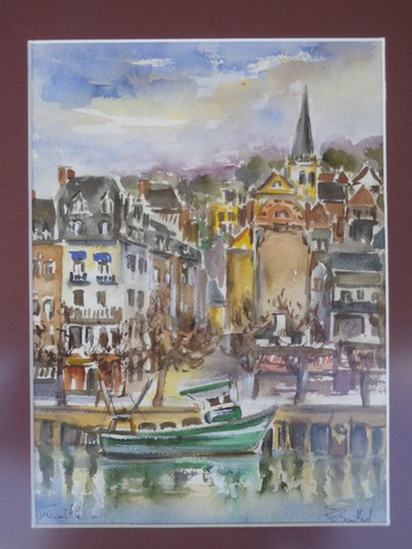 Aquarelle vue port de - port,
