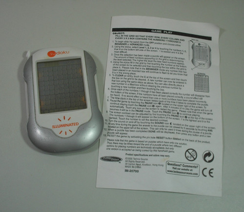 Sudoku illuminated handheld - illuminated,