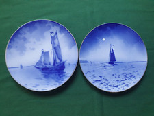 FAIENCE K&G LUNEVILLE lot 2 Plats (ou grandes assiettes) DECOR Bateau de 1900