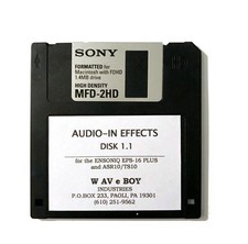 Disquette  effet "Audio In"  WaveBoy pour sampler clavier ENSONIQ ASR 10, EPS 16