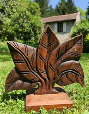 FEUILLE EN BOIS SCULPTE - DECO