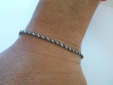 bracelet en argent massif, maille torsadée