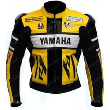 YAMAHA Veste Motard en Cuir Hommes Veste en Cuir Moto Veste en Cuir de Motard 48