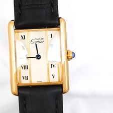 Montre femme CARTIER Mast Tank cadran romain vertical LM or argent