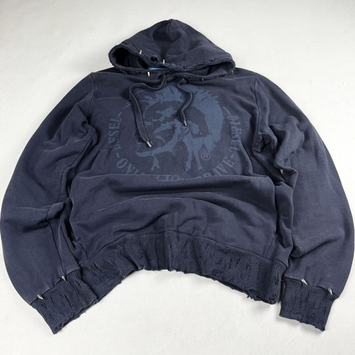 Diesel distressed hoodie faded - hoodie,