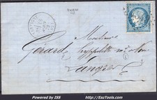 FRANCE N°60A SUR LETTRE AVEC