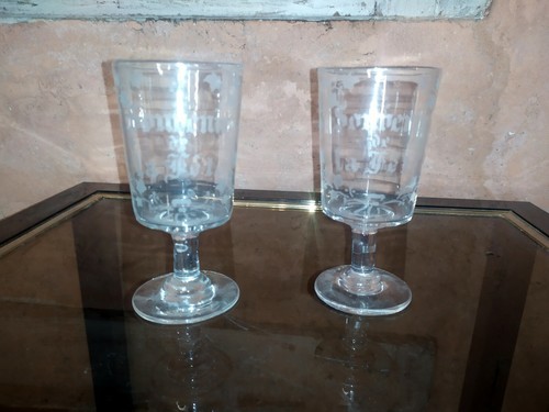 Ancien verre grave acide - verre, l'acide