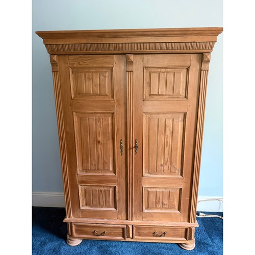 Antique english pine armoire - english,