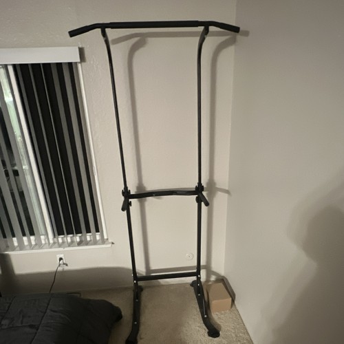 Black freestanding pull - up, bar