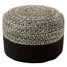Pouf Rond Design "Miami" 50cm Noir & Blanc