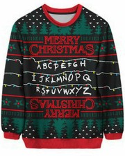 Merry Christmas Abc Imprimé Pull Femmes Hiver Unisexe Pull