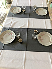 CHEMINS de TABLE Tête à Tête Uni Gris Polyester et coton 134 x 41 CM