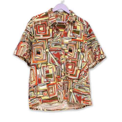 Chemise vintage jaune rouge - et,