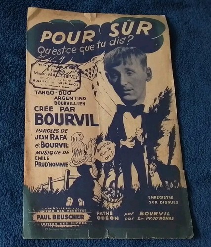 Partition musicale bourvil - partition,
