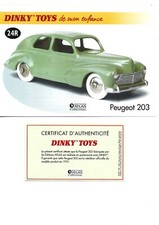 DINKY TOYS Fiche + Certificat