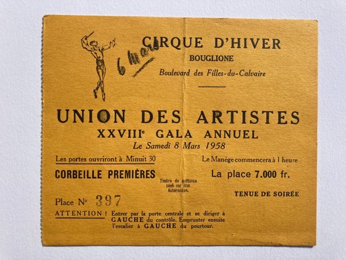 Billet ème galla union des - Ème,