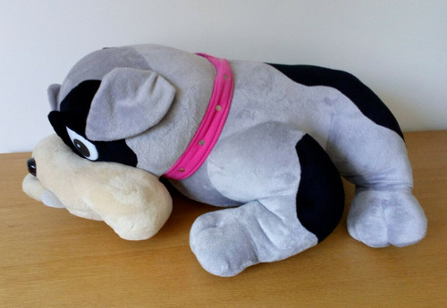 Peluche chien bouledogue - , gris