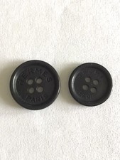 HERMÈS PARIS LOT 2 BOUTONS NOIRS GRAVÉS Diam. 15-17mm AUTHENTIQUES MERCERIE LUXE