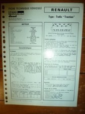 Trafic "Traction" - Fiche Technique Rvi