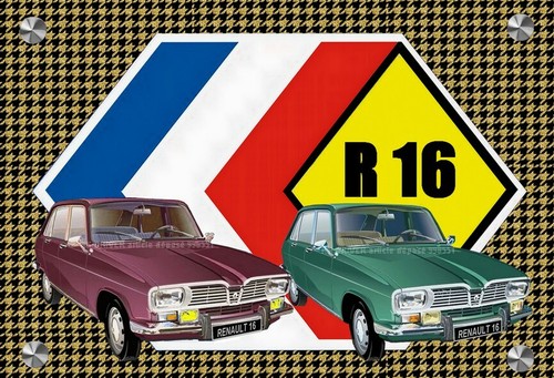 Plaque renault fond style - plaque, 16