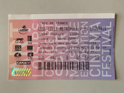 Ticket match losc - lille, ol