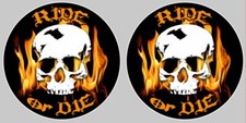 2 STICKERS RIDE OR DIE BIKER