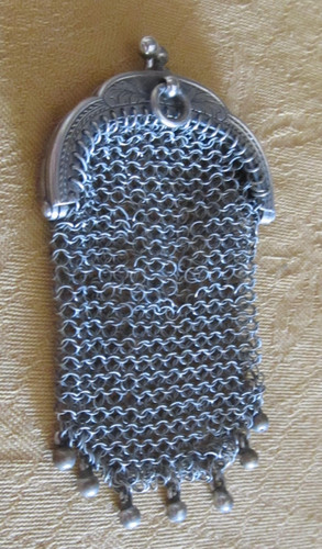 Porte monnaie maille argent