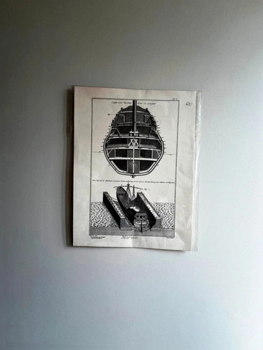 Gravure xviiie marine - xviiie,