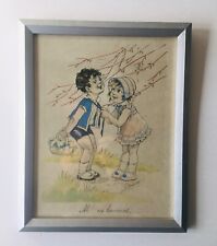 Gravure aquarellée Germaine