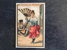 CHROMO CHOCOLAT DU PLANTEUR ESPAGNE DANSEUSE EVENTAIL MUSICIEN GUITARE - 61786