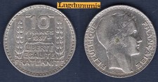 10 Franc Turin 1937 TB TTB II RARE - Troisième République, 1871 - 1940