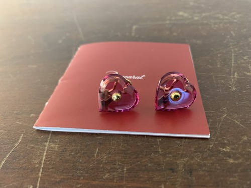 Boucle oreille cœur pourpre - boucle, d'oreille