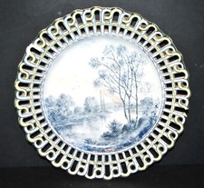 Henri SCHMITT à EPINAL Assiette peinte ajourée Rovina LUNEVILLE