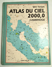 W.Tirion ATLAS du CIEL 2000,0 Cambridge LIVRE 1993 Ville Region Geo YF2