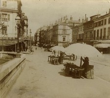 PHOTO ANCIENNE - VINTAGE SNAPSHOT - MARCHAND AMBULANT RUE COMMERCE - STREET