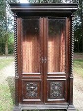 BIBLIOTHEQUE/ VITRINE/ARGENTIER Renaissance XIXème