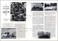 2 Pages/Texte-Gravure de 1938 :  AUTO  RENAULT JUVAQUATRE NOVAQUATRE PRIMAQUATRE