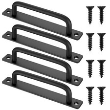 Set de 4 Poignées pour Portes Coulissantes Poignées de Placard Noires avec Vi...