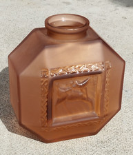 ancien vase art deco verre SCHNEIDER geometrique cervide antilope glass