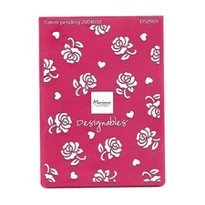 GAUFRAGE EMBOSSAGE DECOUPE ROSES ET COEURS 1 CLASSEUR 11cm x 15cm NEUF