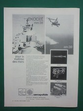 10/1976 PUB AEROSPATIALE ENGIN TACTIQUE MISSILE AM 39 MM38 MM40 EXOCET AD
