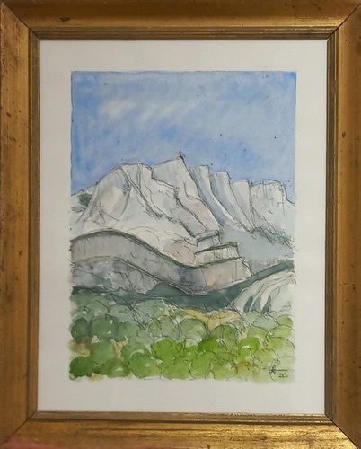 Tableau aquarelle paysage - tableau,