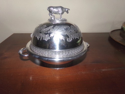 Beurrier métal argenté - beurrier,,