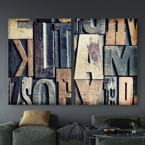 Lettre abstrait image toile - lettre, de