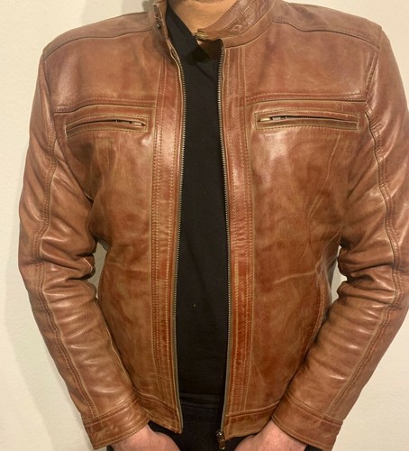 Veste motard homme marron - motard,